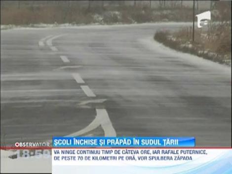 Scoli si drumuri inchise in sudul tarii