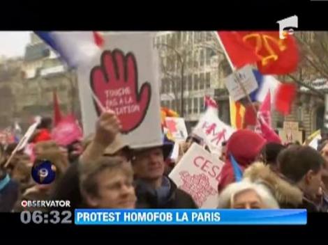 Protest homofob pe strazile din Paris