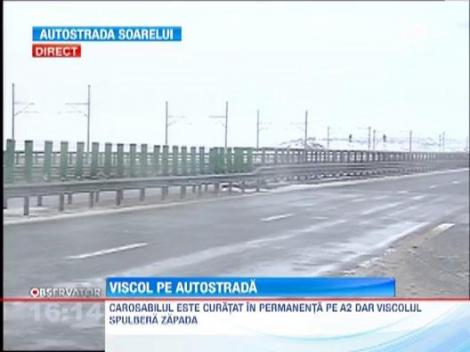 Viscolul ingreuneaza traficul si pe Autostrada Soarelui