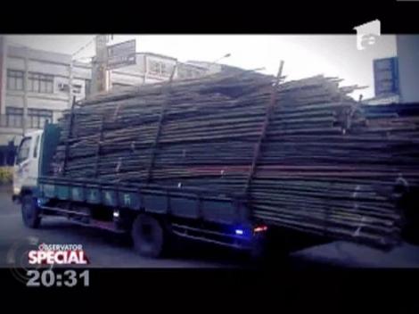 Cum se pot descarca 3 tone de bambus intr-un minut!