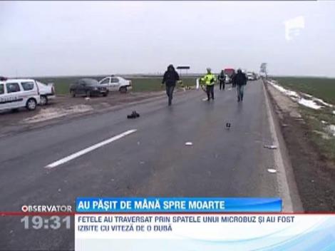 Doua surori, spulberate de o masina pe o sosea din Braila