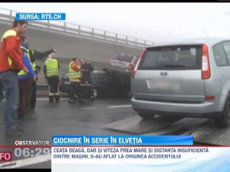 Carambol cu 50 de masini in Elvetia
