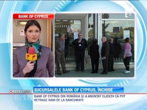 Bank of Cyprus inchide sucursala din Romania pentru o saptamana