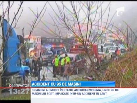 95 de masini s-au ciocnit in lant pe o autostrada din Virginia