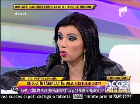 Adriana Bahmuteanu exclude impacarea cu Prigoana: "Nu mai pot trai in tensiune, mi s-ar sparge ceva la cap"