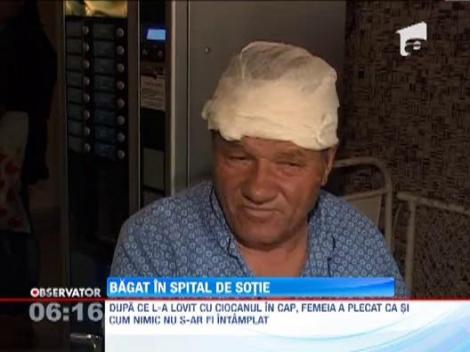 Batut cu un par si cu un ciocan de sotie