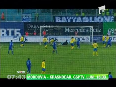 Mordovia - Krasnodar, luni, de la ora 18:00, la GSPTV