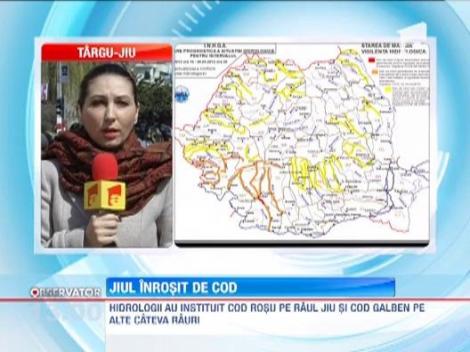 COD ROSU de inundatii pentru raul Jiu