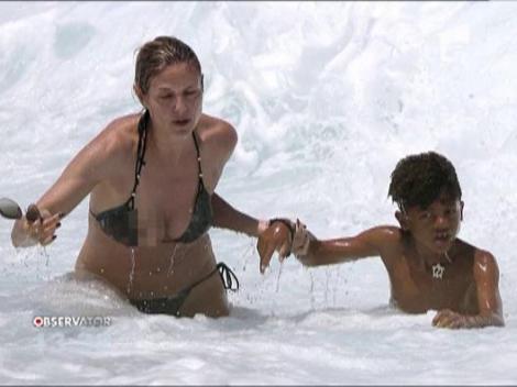 Modelul Heidi Klum si-a salvat fiul de la inec