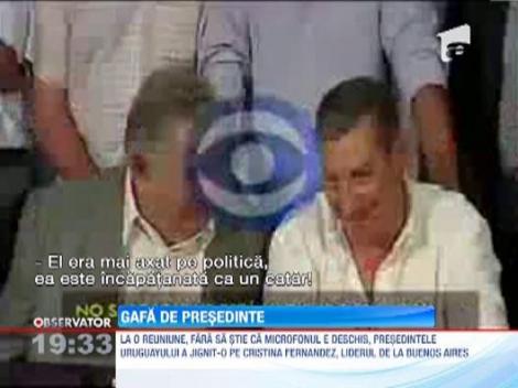 Presedintele Uruguayului a jignit-o pe Cristina Fernandez, liderul de la Buenos Aires, fara sa stie ca exista un microfon deschis