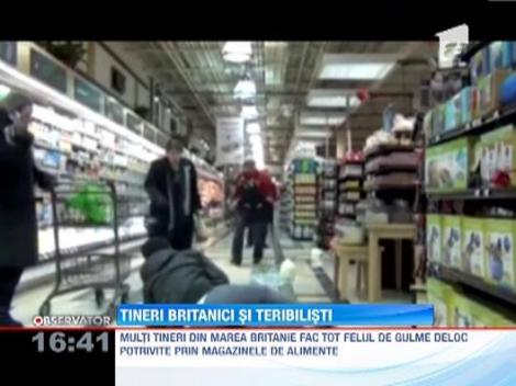 Tot mai multi britanici teribilisti se filmeaza distrugand alimente in supermarketuri