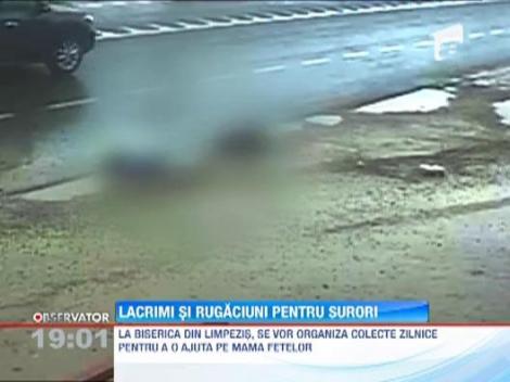 Lacrimi si rugaciuni pentru surorile lovite de TIR pe trecerea de pietoni