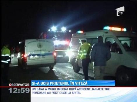 O masina in care se aflau cinci persoane s-a rasturnat pe o sosea din Cluj. Un tanar a decedat