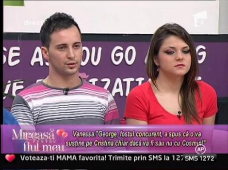 Cristina: "Il iubesc foarte mult pe Cosmin, dar nu putem fi impreuna in cadrul competitiei"