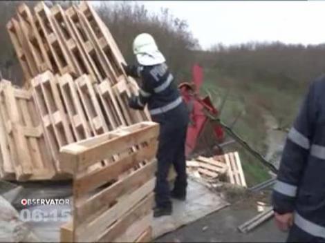 Accident rutier in lant in judetul Dambovita