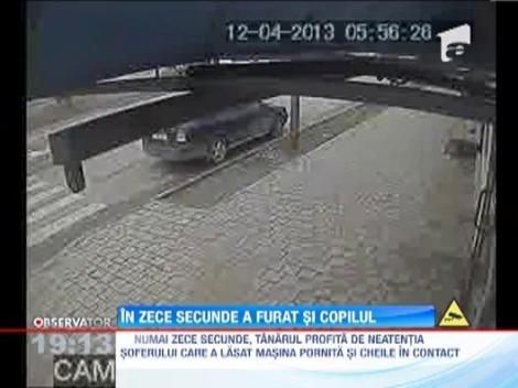 Inregistrarea jafului in urma caruia a fost furata o masina cu tot cu copil