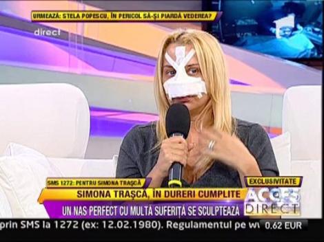 Simona Trasca, cu nasul in gips!