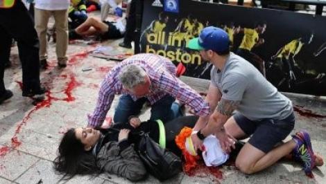 IMAGINI SOCANTE: Urmarile atacului terorist din Boston