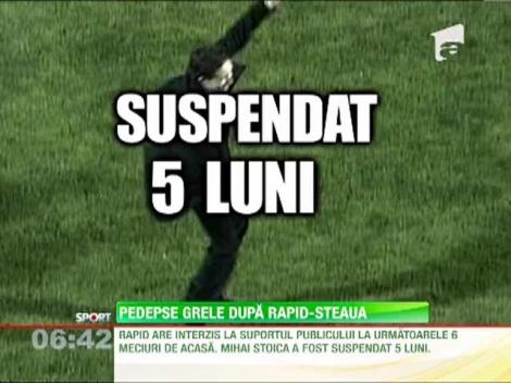 Rapid va disputa sase jocuri fara spectatori! Mihai Stoica, suspendat cinci luni!