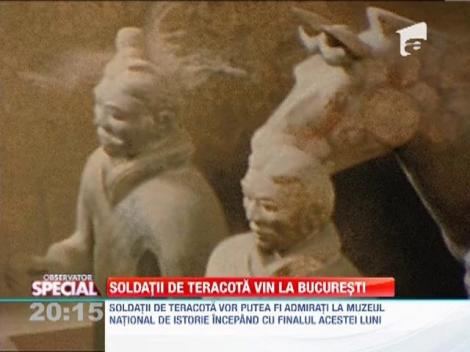 Soldatii de teracota care pazeau mormantul primului imparat al Chinei, expusi la Muzeul National de Istorie
