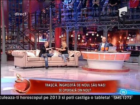 Simona Trasca si-a aratat noul nas in direct, la "Un Show Pacatos".