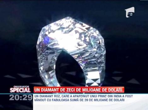 Un diamant roz a fost vandut cu un pret record: 39 de milioane de dolari!