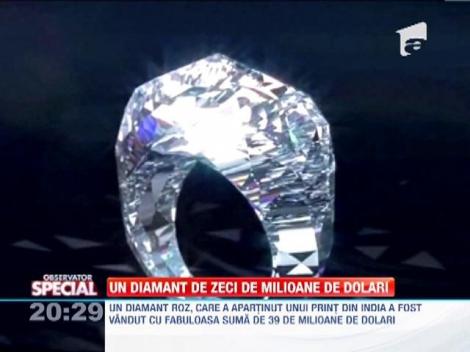 Diamant roz vandut cu 39 de milioane de dolari!