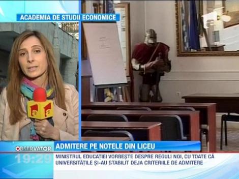 Admitere la facultate pe baza notelor din liceu