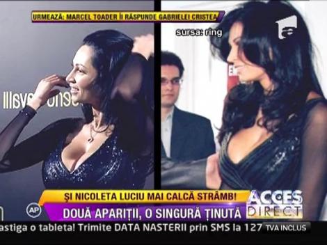 Nicoleta Luciu, doua aparitii, o singura tinuta