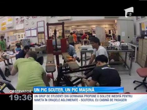 Un scuter electric dotat cu cabina pentru pasageri ar putea inlocui taxiurile in orasele aglomerate