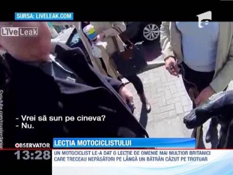 Lectia de umanitate oferita de un motociclist, pe strazile Londrei