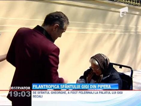 Gigi Becali a impartit sute de lei de ziua lui