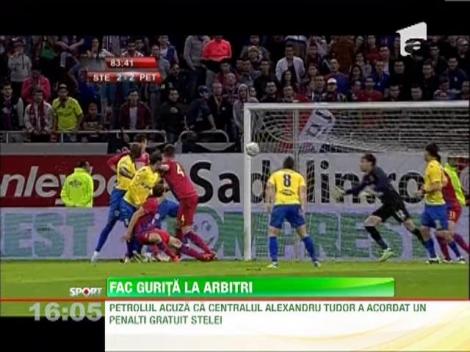 Petrolul acuza ca centralul Alexandru Tudor a acordat un penalti gratuit Stelei