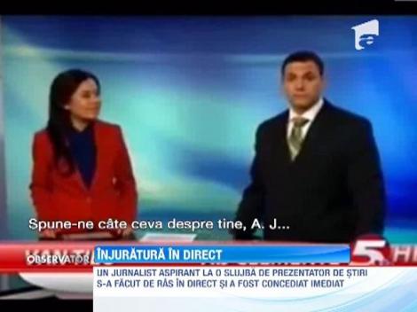 Jurnalist american, debut catastrofal in televiziune