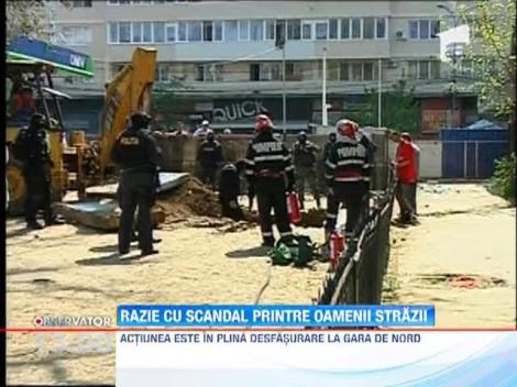 Mascatii au intervenit brutal pentru a ridica oamenii strazii din zona Garii de Nord