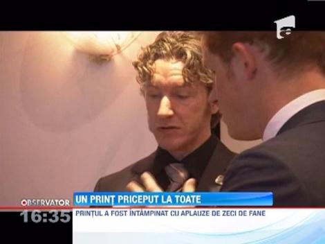 Printul Harry si-a testat abilitatile de prezentator tv, in Nottingham