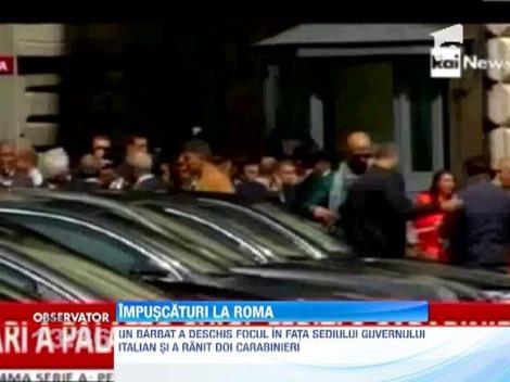 Focuri de arma in fata sediului Guvernului italian. Un politist a fost grav ranit