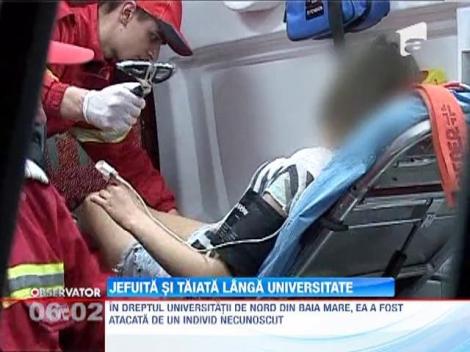 O tanara din Baia Mare a fost jefuita si taiata cu un cutit in plina strada