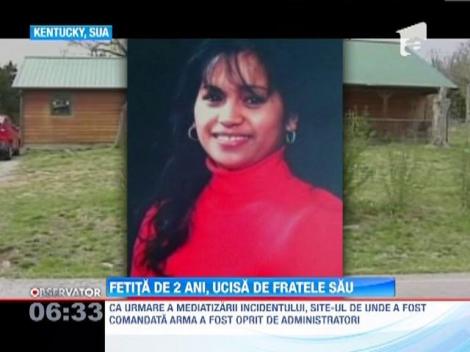 Fetita de 2 ani impuscata mortal de fratele sau de 5 ani