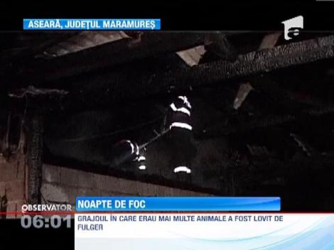 Incendiu aprins de fulger