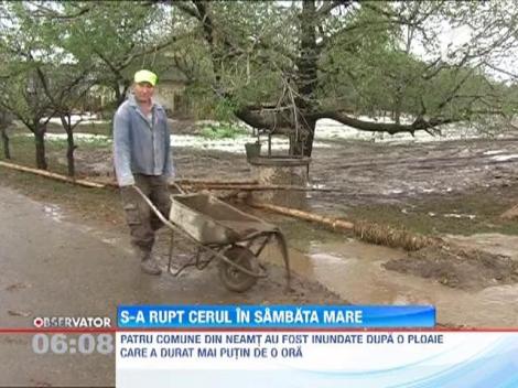 4 comune din Neamt, inundate de ploile abundente