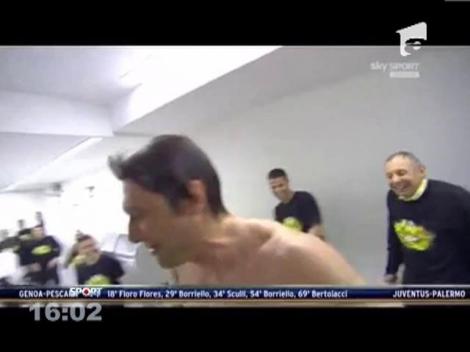 Jucatorii de la Juventus si-au aruncat in apa inghetata antrenorul!