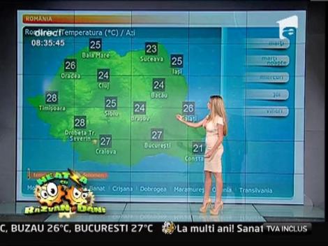 Florentina Raiciu, candidata "Vecina de la Neatza", prezinta rubrica Meteo