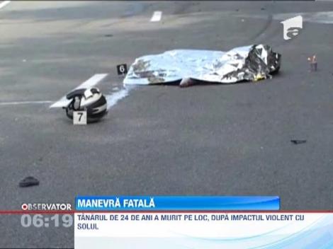 Manevra fatala pentru un motociclist de 24 de ani