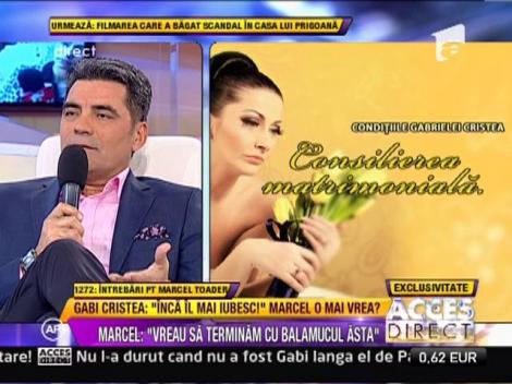 Marcel Toader, raspunde conditiilor pentru impacare puse de Gabriela Cristea