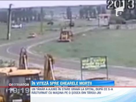 S-a rasturnat cu masina din cauza vitezei