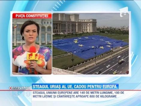 Cadou pentru UE de la Antena 3: Un steag de dimensiuni impresionante! Urmeaza drapelul Romaniei!