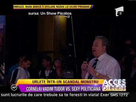Cornelu Vadim Tudor si Ancuta Carcu, urlete intr-un scandal monstru