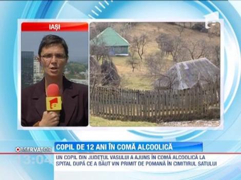 Un baiat de 12 ani, in coma alcoolica dupa ce a baut vin in cimitir