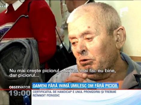 Ploiesti: Un batran invalid a fost citat la expertiza medicala, desi legea ii da dreptul sa fie evaluat la domiciliu